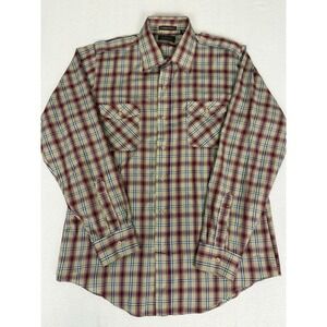 Vintage Levi's Tailored For Men Plaid Button Down Shirt Mens Large Made in Korea